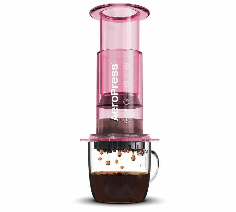 AeroPress Clear Pink machine à café nomade