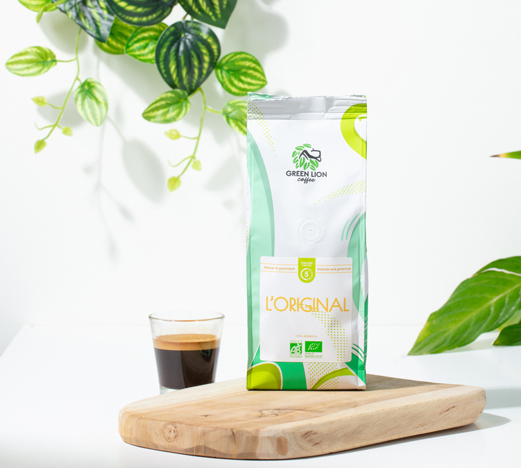 cafe en grain green lion coffee original bio kg