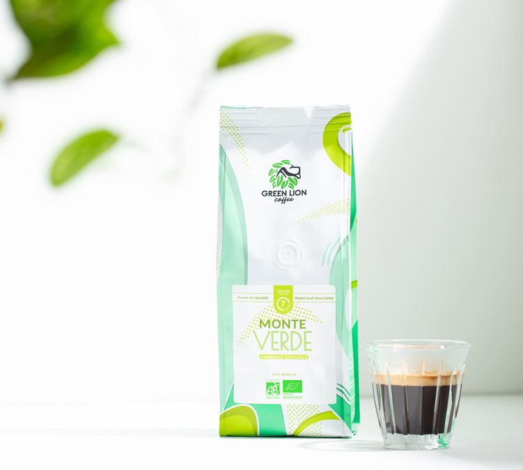 cafe en grain green lion coffee monte verde bio commerce equitable 250g