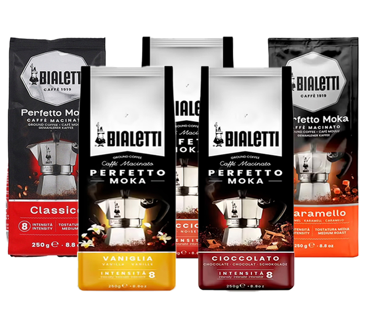 pack decouverte cafe moulu bialetti 5x250g