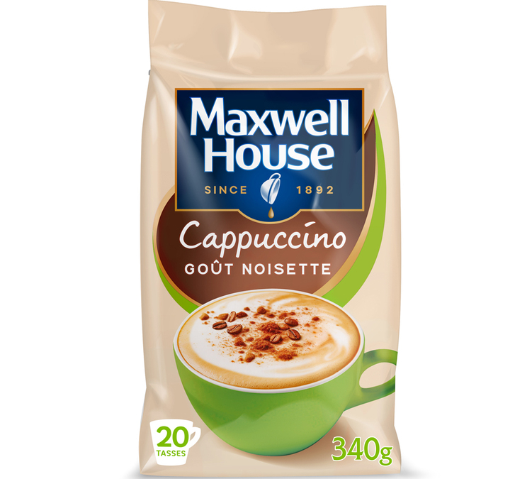 boisson chaude maxwell house cappuccino noisette 340g