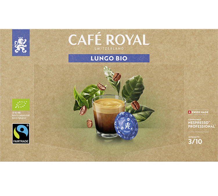 capsules nespresso pro cafe royal lungo bio 600