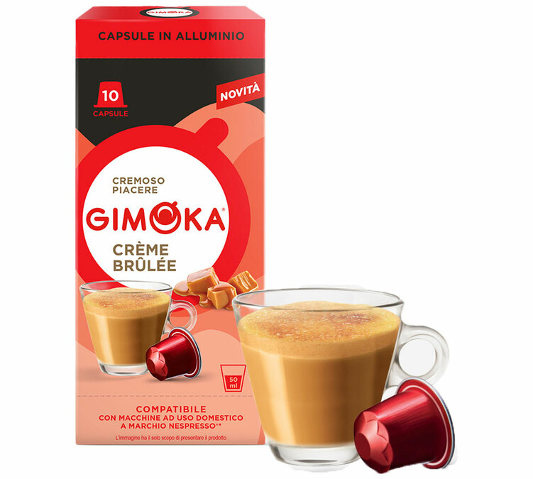capsules nespresso compatibles gimoka creme brulee x10