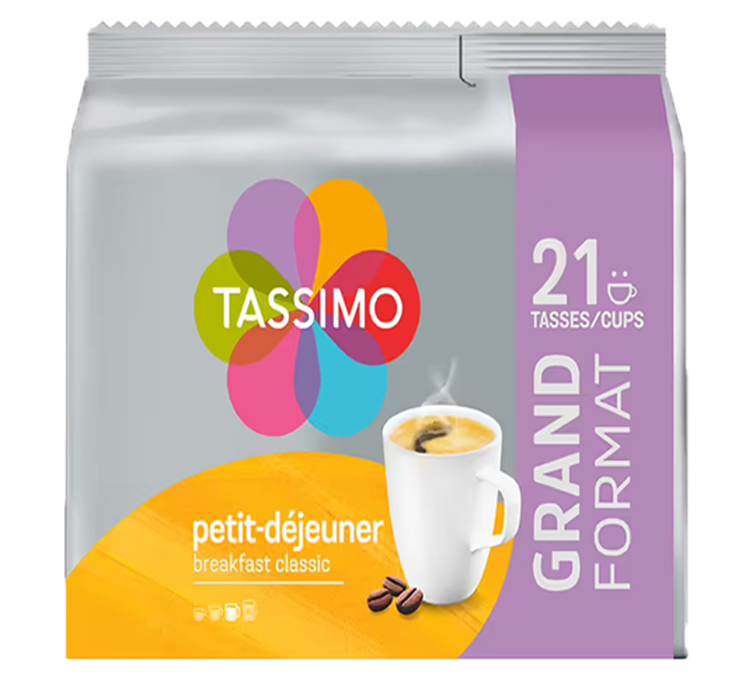 105 Dosettes Tassimo Petit Déjeuner Classic