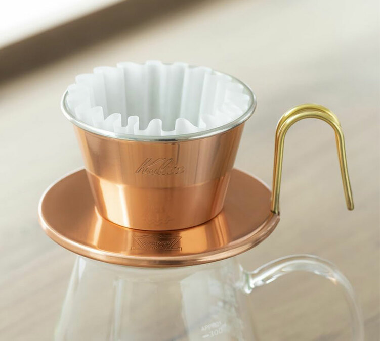 Dripper KALITA Wave 155 Tsubame en cuivre pour 1 à 2 tasses