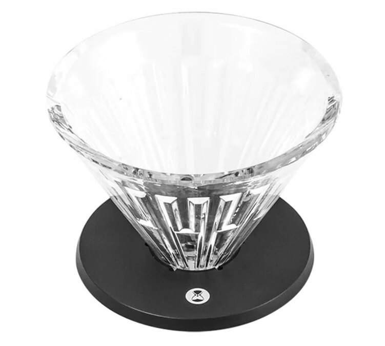Timemore Crystal Eye dripper 01 en verre avec support