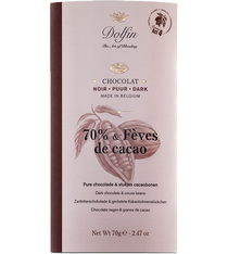 tablette de chocolat noir feve de cacao dolfin