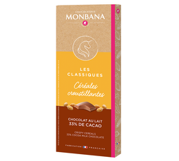 tablette chocolat lait et cereales monbana 80g