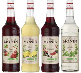 assortiment quatre sirops bio monin