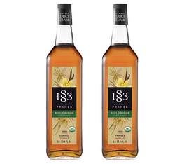 deux bouteilles de sirop vanille bio 1883 routin
