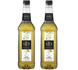 deux bouteilles sirop fleur de sureau routin