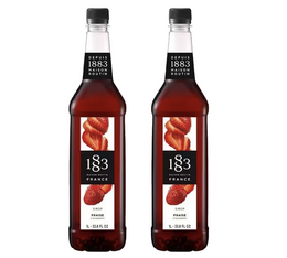 deux bouteilles de sirop a la fraise routin