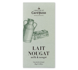 tablette de chocolat au lait noir cafe tasse