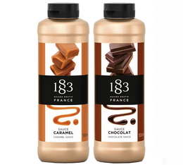 duo de sauce chocolat et caramel routin