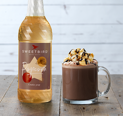 sirop popcorn sweetbird dans chocolat chaud
