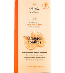 tablette chocolat noir orange confites dolfin