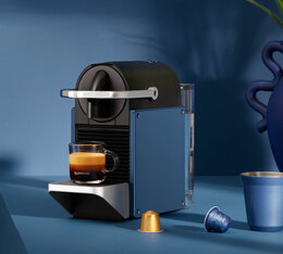 Machine à capsules compatibles Pixie bleue DELONGHI boisson cafe