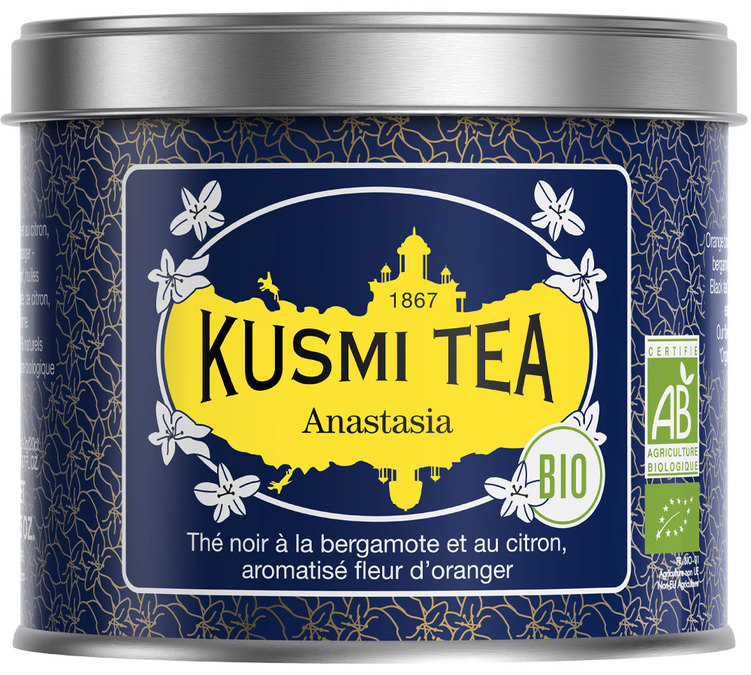 Purkki Musta Tee Anastasia Luomu - Irtotee 100 g - KUSMI TEA