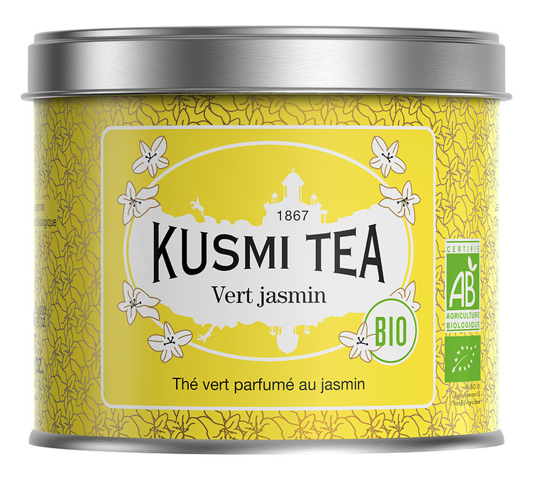 Blik Groene Thee Jasmijn Bio - Losse thee 90 g - KUSMI TEA