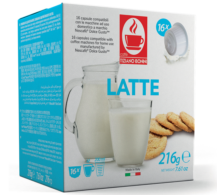 16 капсула компатибилних са Nescafé* Dolce Gusto* Млеко – CAFFE BONINI