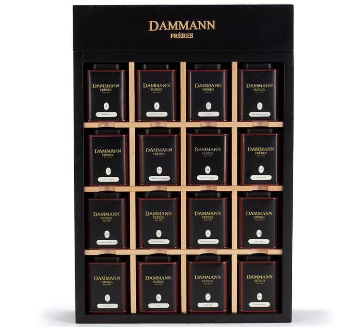 Houten Kist My Little Boutique - Losse thee 16 x 30 g en 1 theeei - DAMMANN FRÈRES
