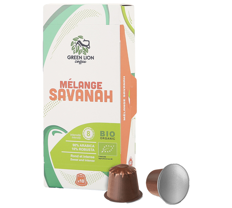 10 Capsule Compatibili Nespresso* Original Il Miscela Savannah Bio - GREEN LION COFFEE