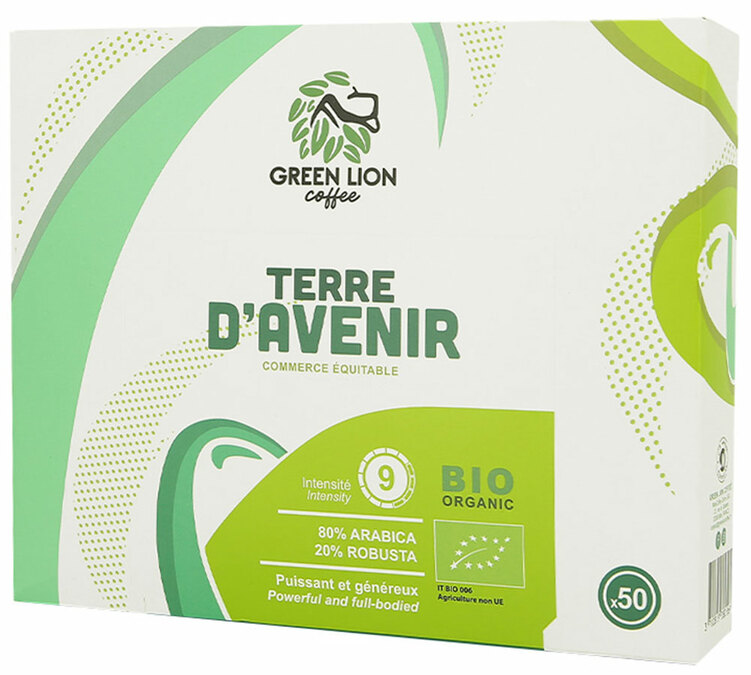 50 capsule compatibili Nespresso* Pro Terre d'avenir Bio Commercio Equo – GREEN LION COFFEE