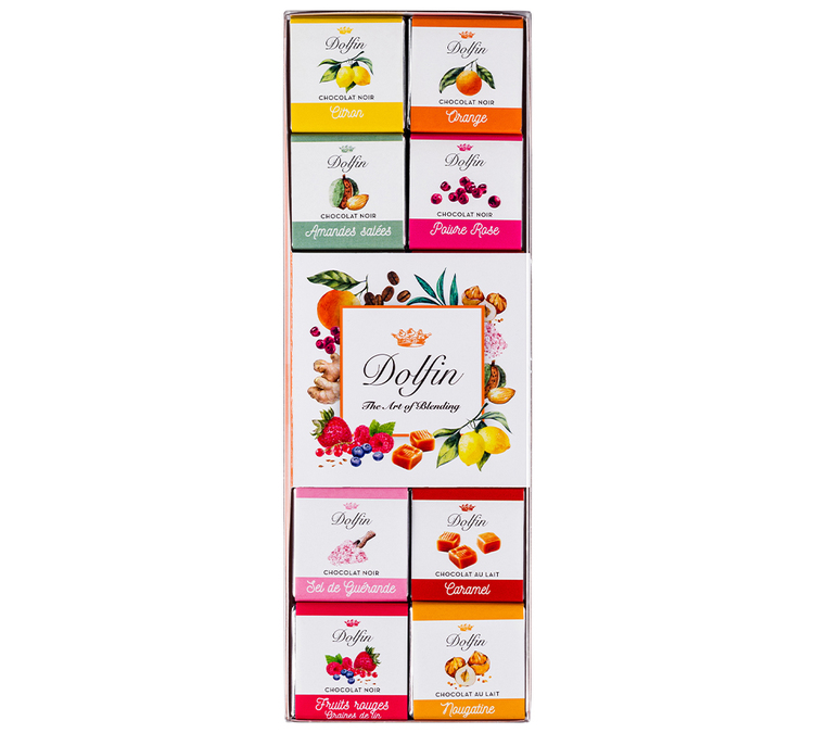 Assortiment de Carrés Gourmands Panaché 12 saveurs - 24 napolitains - DOLFIN 