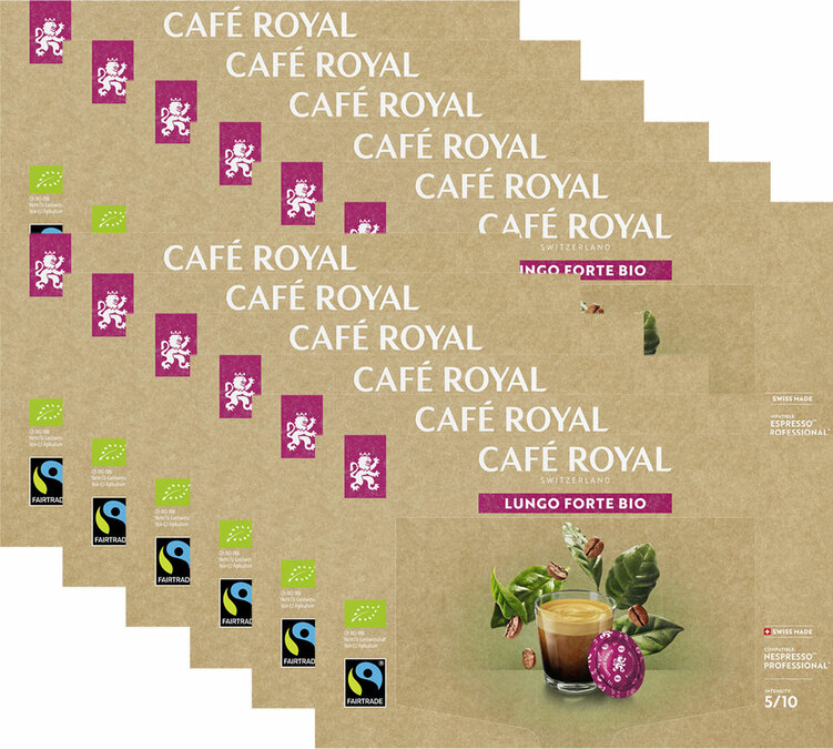 600 cápsulas Nespresso* Pro Lungo Forte Bio - Fairtrade - CAFE ROYAL