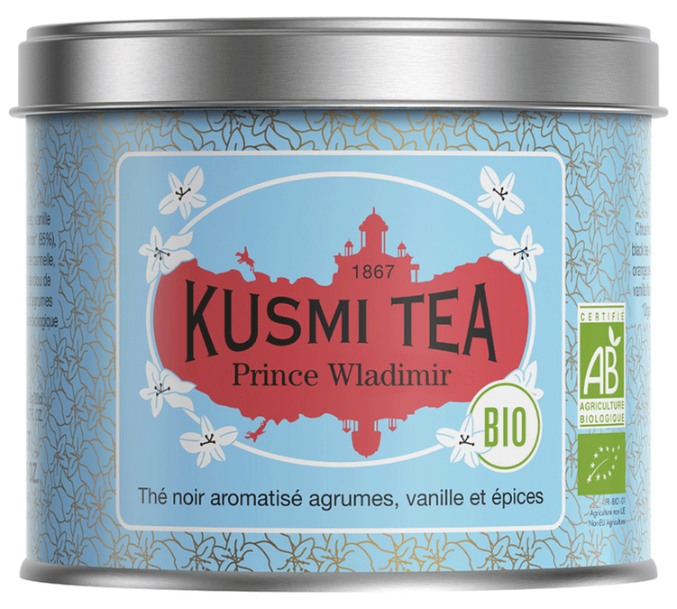 Scatola Tè Nero Principe Vladimir Bio - Foglie Sfuse 100 g - KUSMI TEA