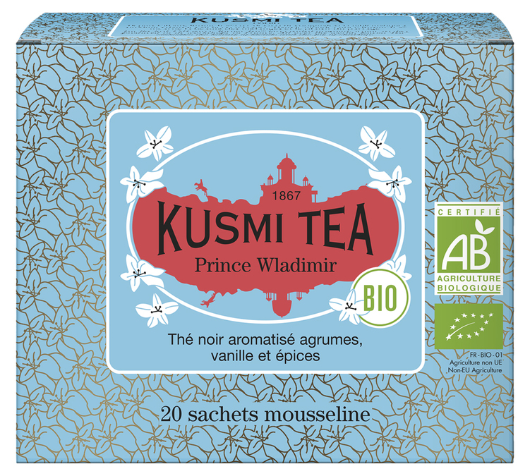 Svart Te Prins Vladimir Økologisk - 20 poser - KUSMI TEA