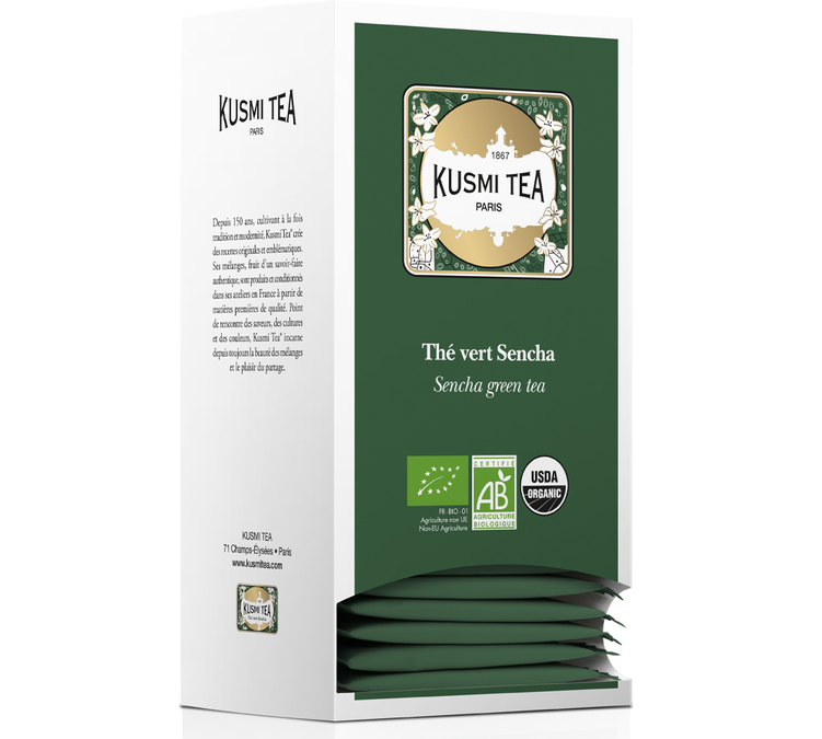 Organic Chinese Green Tea - 25 tea bags - KUSMI TEA