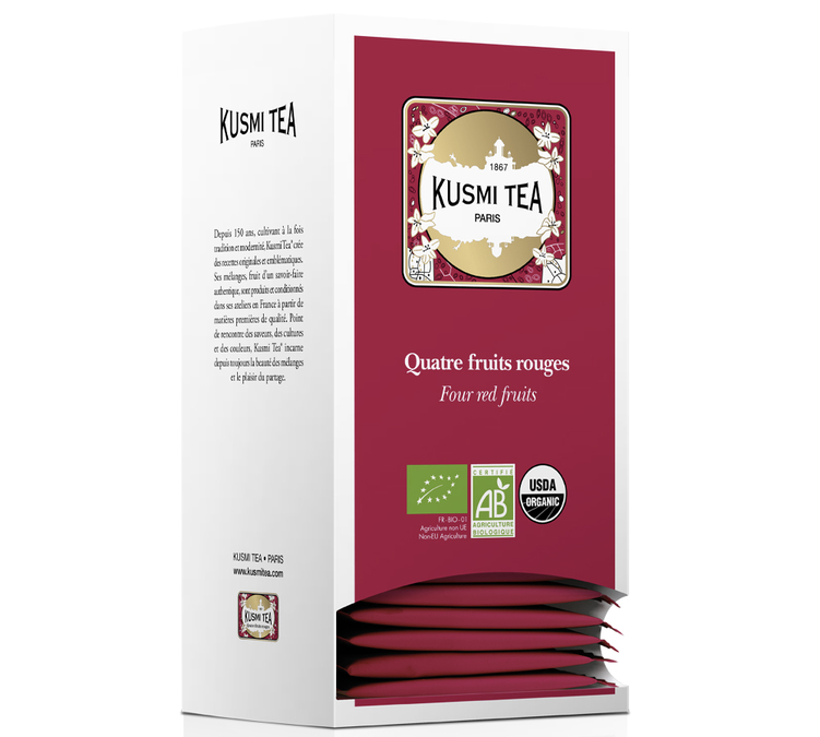 25 biologische Vier Rode Vruchten theezakjes voor professionals - Kusmi Tea