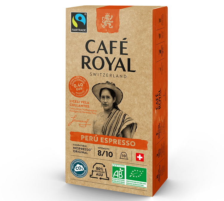 10 Nespresso* Original kompatibla kapslar Peru Espresso Ekologisk - Rättvisemärkt - CAFÉ ROYAL
