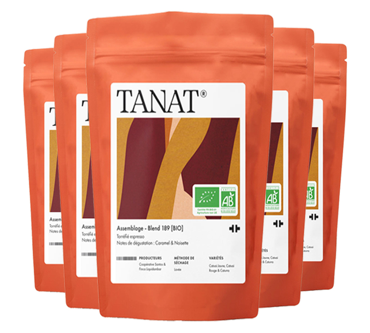 5 x 200 g - Kaffebønner - Økologisk Blanding 189 - TANAT