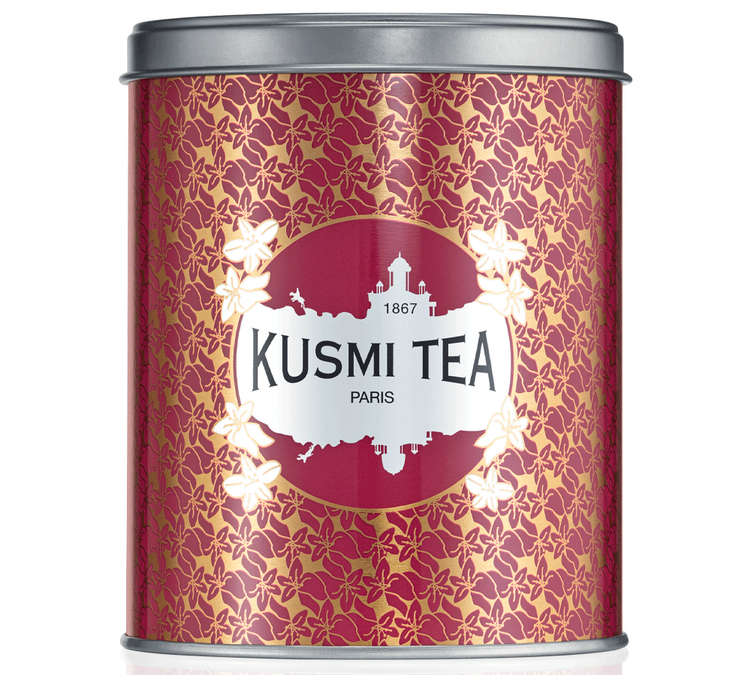 Празна червена метална кутия - за 300 г насипен чай - KUSMI TEA