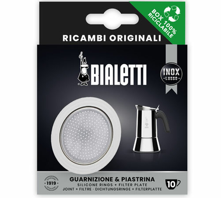 Bialetti Set 1 Gasket + 1 Filter for 10-Cup Induction Coffee Maker