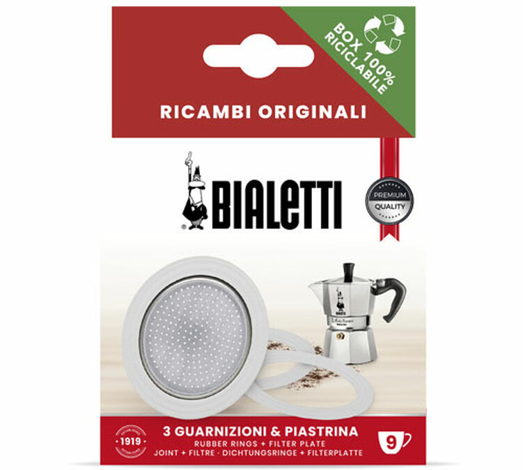 Bialetti Set 3 brtvi + 1 filter za ALU aparat za kafu 9 šoljica