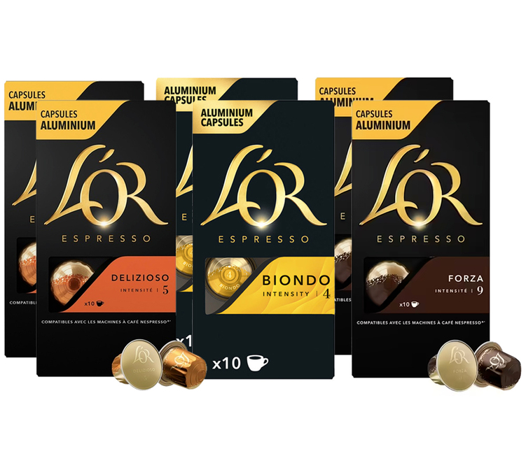 Pack Descoberta 60 Cápsulas Compatíveis com Nespresso* Original - L'OR ESPRESSO