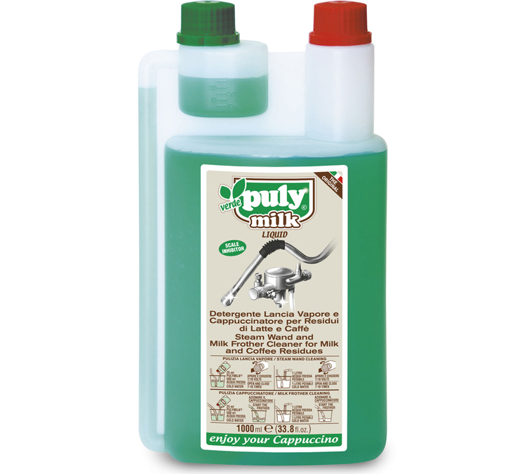PULY MILK VERDE ® Płynny środek czyszczący do spieniacza do mleka, dyszy pary i dzbanka do mleka - Green Power - 1L