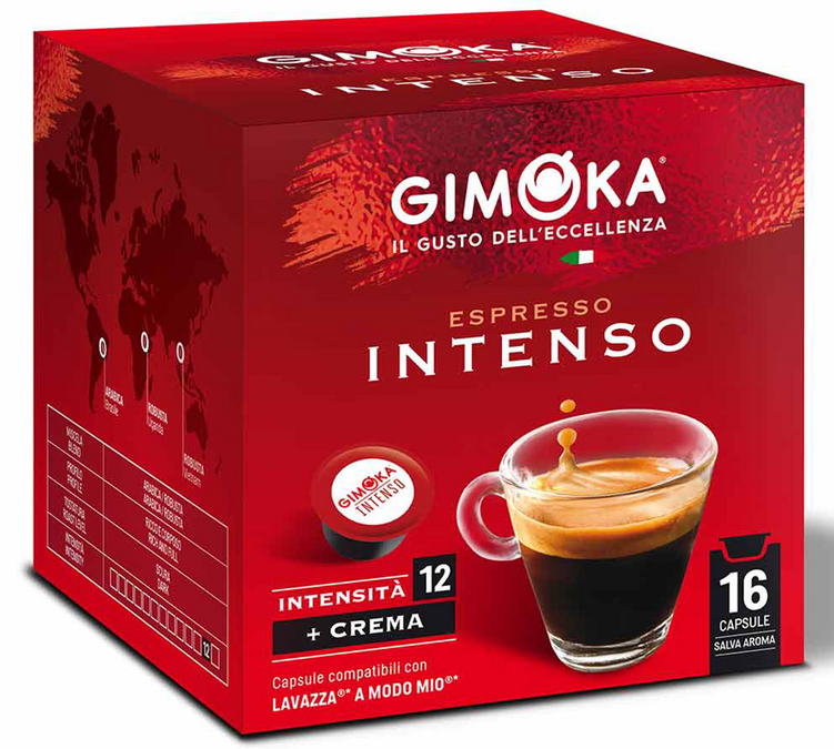 16 Съвместими капсули A Modo Mio Intenso - GIMOKA