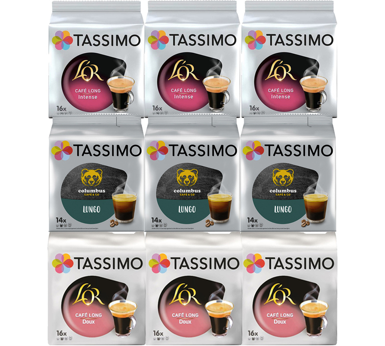 TASSIMO upptäcktpaket 138 kapslar för långt kaffe