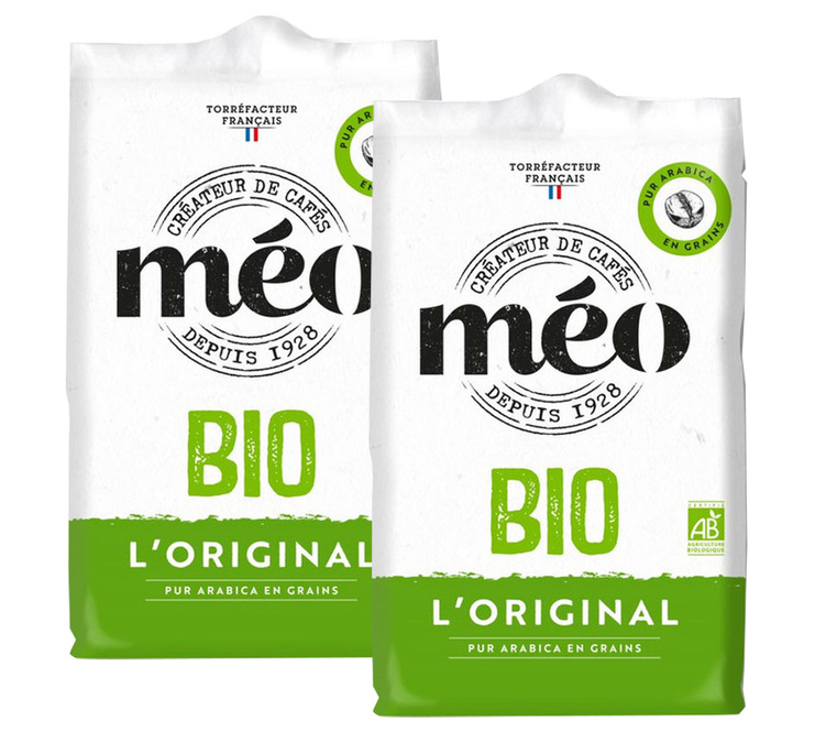 2 x 500 g - Whole Bean Coffee - Classic Organic - CAFÉS MÉO