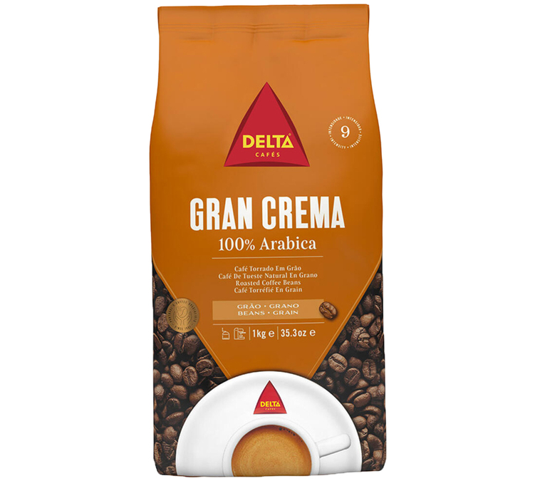 1 kg - Kokonaiset Kahvipavut - Gran Crema - DELTA CAFÉS