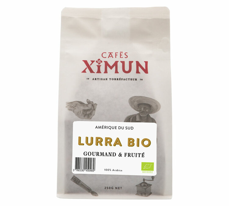 250 g - Café en grano - Lurra Bio Puro Arábica - CAFÉS XIMUN
