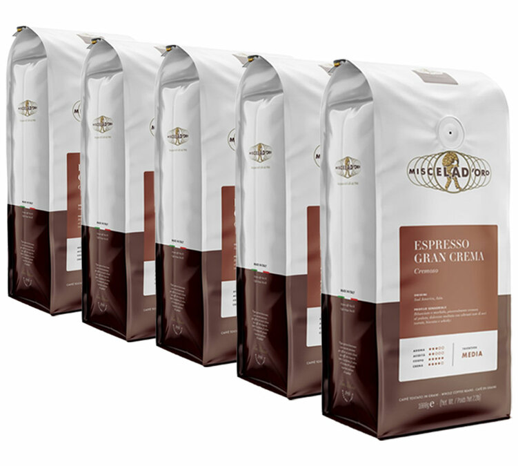 5 Kg Kokonaisia Kahvipapuja Ammattilaisille Gran Crema - Miscela d'Oro