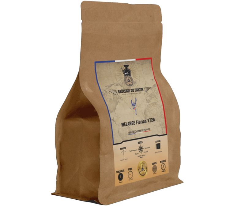 250 g - Kokonaiset kahvipavut - Florian 1720 Sekoitus 100% Arabica - BRÛLERIE DU CANTIN