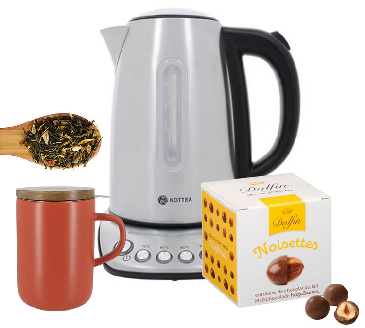 Gift Set Kottea Kettle KT102 1.7L + Tea Cup + Tea + Chocolate