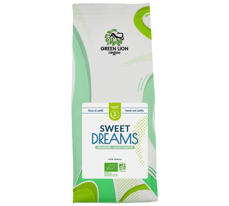 250 g - Café em Grão - Sweet Dreams Descafeinado Bio - GREEN LION COFFEE