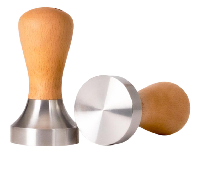 ROK 49.7mm Kaffetamper - Stål och bokträ